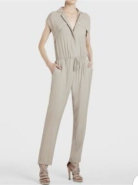 Women's Linen-Blend Utility Jumpsuit - Pumice